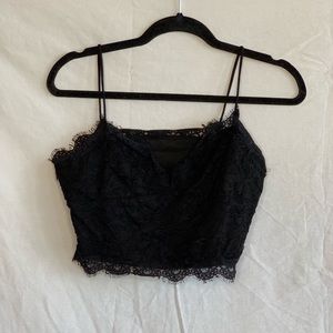ZAFUL Black Laced Cropped Tank Top